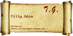 Tilly Géza névjegykártya