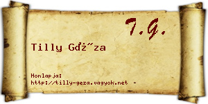 Tilly Géza névjegykártya