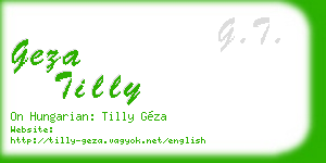 geza tilly business card